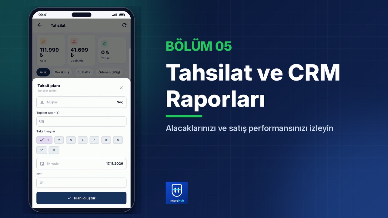 Tahsilat ve CRM Raporları | InsureHub Eğitim #05