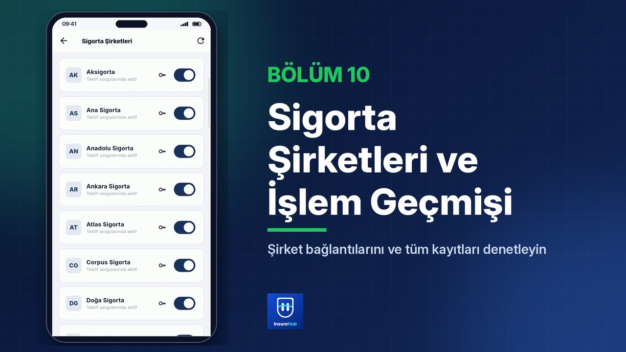 Sigorta Şirketleri ve İşlem Geçmişi | InsureHub Eğitim #10
